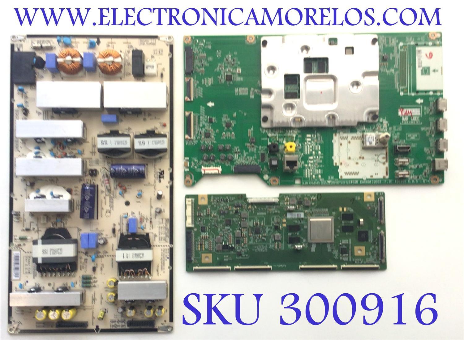 KIT DE TARJETAS PARA TV LG / NUMERO DE PARTE EBT65210603 / EAX68102603 / 6520603 / FUENTE EAY64749001 / EAX67858001 / LGP55C8-180P / 3PCR02255B / T-CON 6871L-5673A / 6870C-0745B / 5673A / PANEL LE550AQD (EL)(A3) / MODELO OLED55B8PUA.BUSWLJR